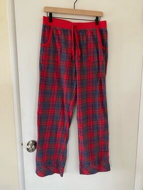 Victoria's Secret Pajama Pants Red Plaid 100% cotton medium